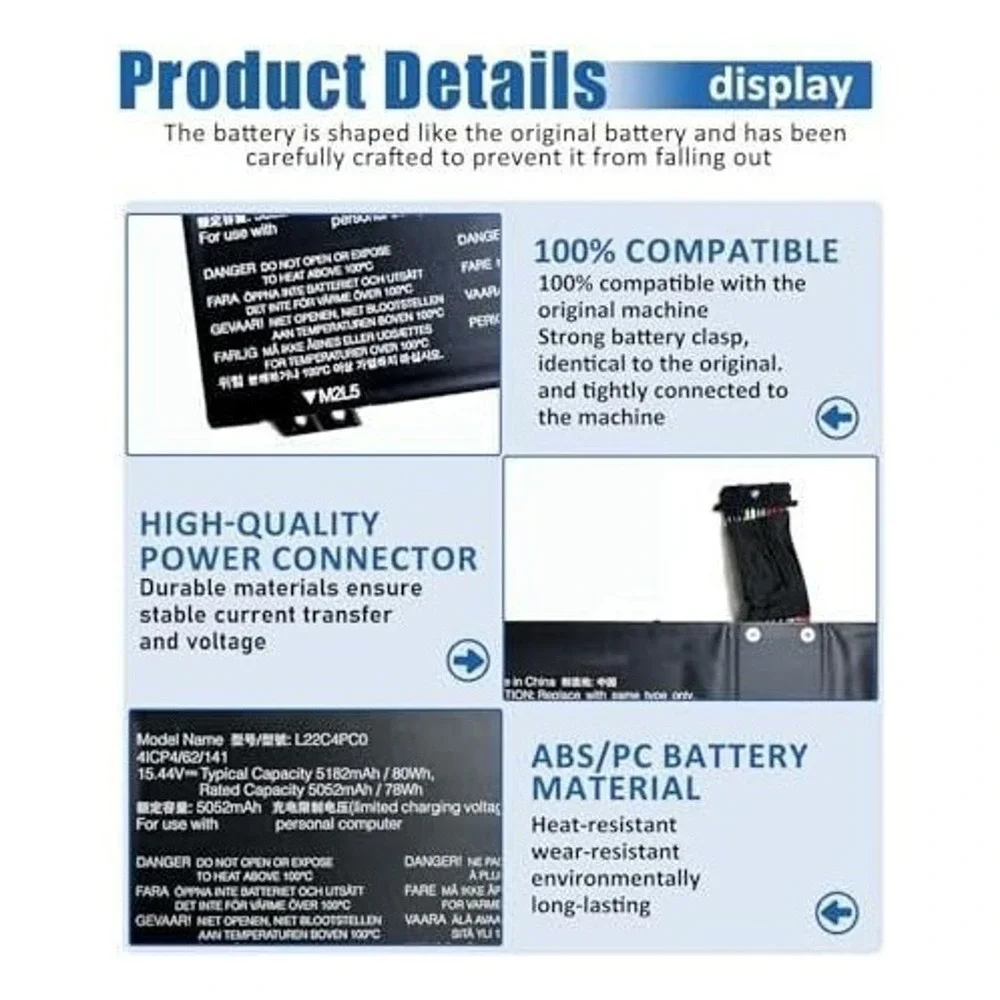 Bossfulton L22C4PC0 Battery Replacement for‎ Lenovo Legion Pro